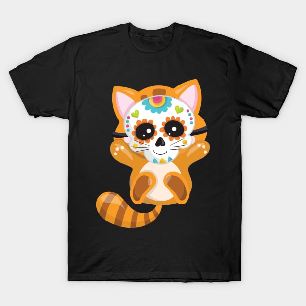 Sugar Skull Cat T-Shirt by StacysCellar